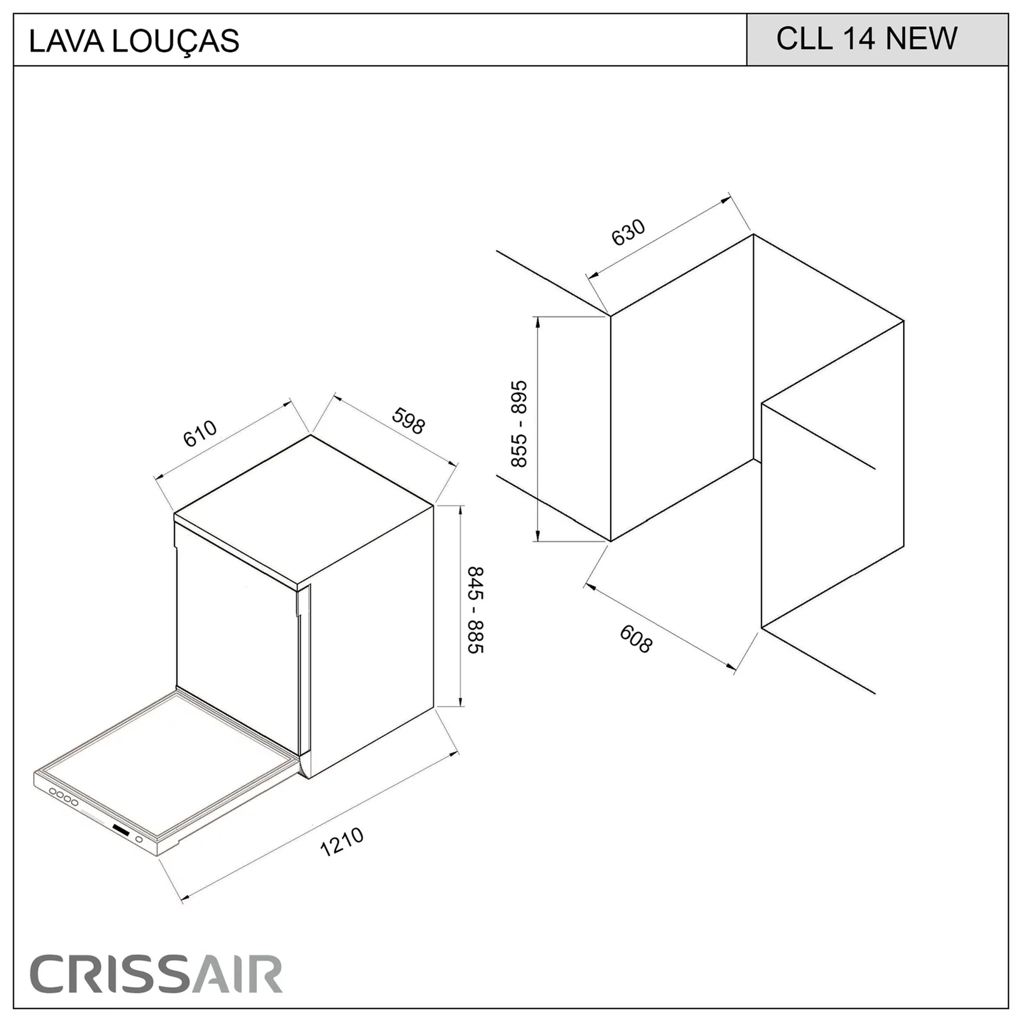 Lava-Louças Crissair - Linha Signature CLL 14 NEW - Modelo 14